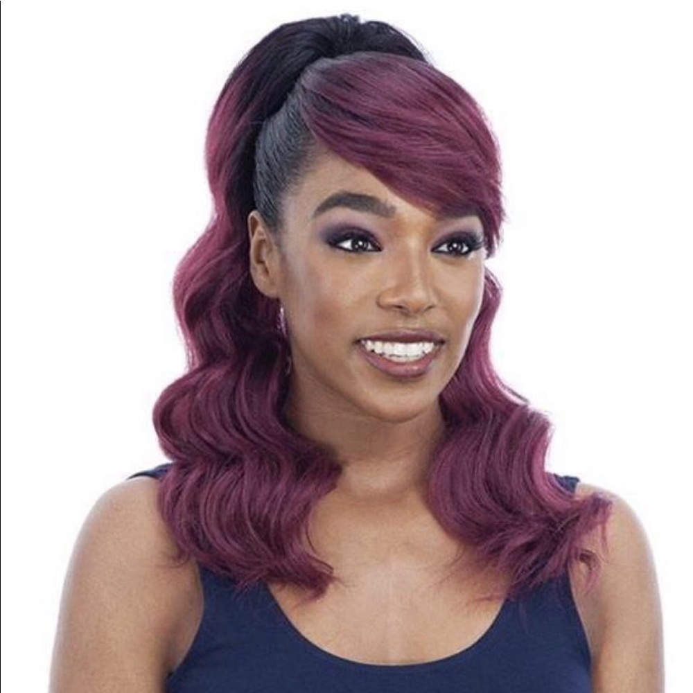 Pony Tail and Swoop Side Bang 2 PCs Loose Curl